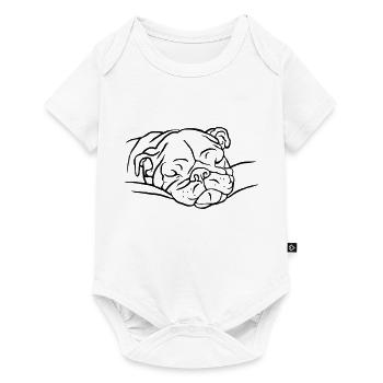 English Bulldog Sleeping - Baby Premium short-sleeve bodysuit - white - Front