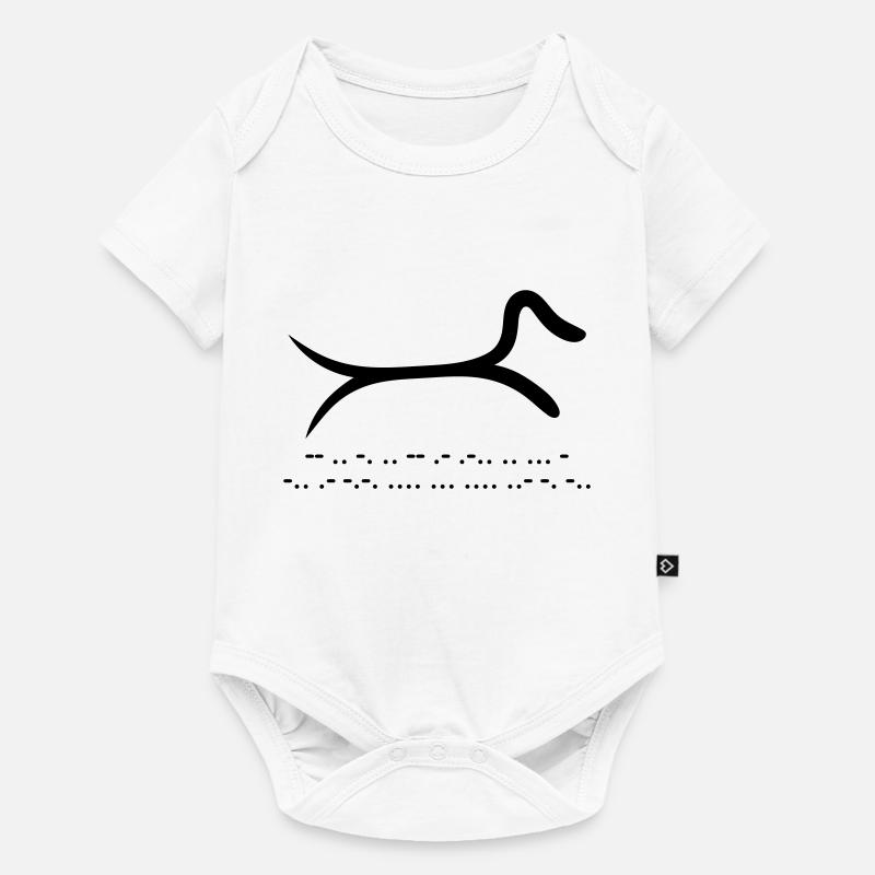 Dachshund with morse code - Baby Premium short-sleeve bodysuit - white