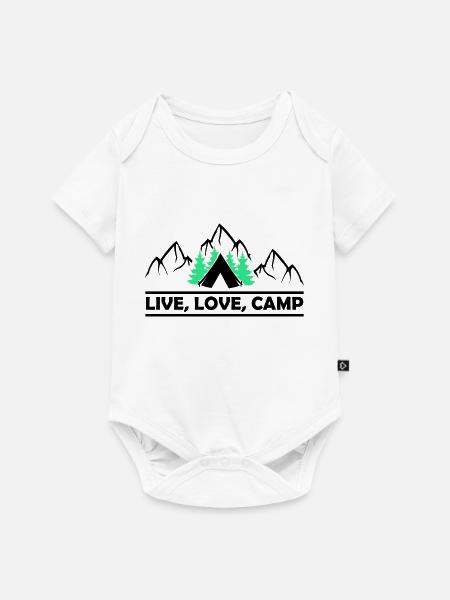 Live Love Camp - Baby Premium Kurzarmbody - Weiß