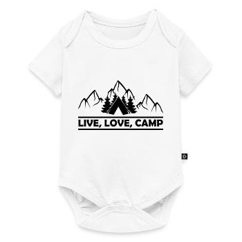 Live Love Camp - Baby Premium Kurzarmbody - Weiß - Vorne