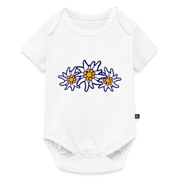 Alpes Blanches Edelweiss Fleur Montagne Montagne Montagne Fleur Randonnée - Body à manches courtes Premium Bébé - blanc - Devant