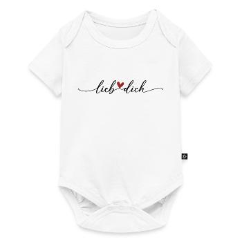 Lieb dich Herz Schrift - Baby Premium Kurzarmbody - Weiß - Vorne