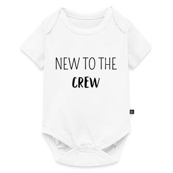 NEW TO THE CREW | baby Geschenk - Baby Premium Kurzarmbody - Weiß - Vorne