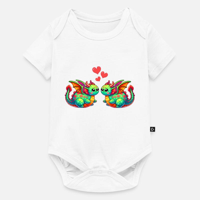 L’amour du dragon - Body à manches courtes Premium Bébé - blanc
