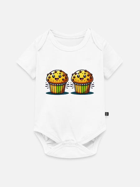 Muffin Comic - Baby Premium Kurzarmbody - Weiß