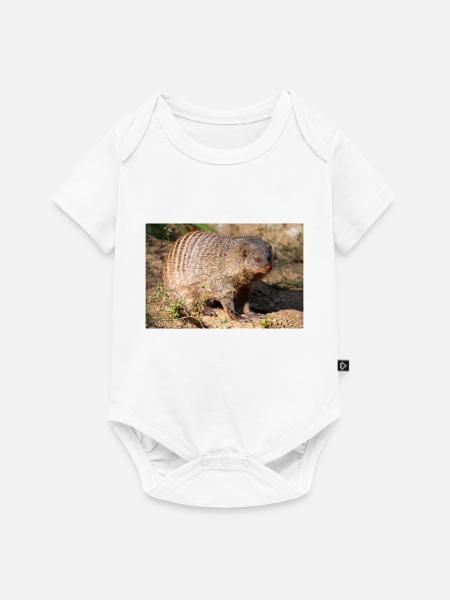Gebänderte Manguste oder Zebramanguste Zebramanguste - Baby Premium Kurzarmbody - Weiß
