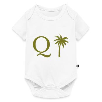 Letter q green Palm - Baby Premium short-sleeve bodysuit - white - Front