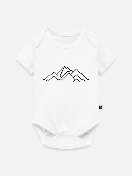 Gebirge Lineart - Baby Premium Kurzarmbody - Weiß