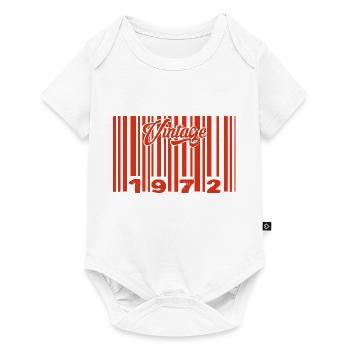 Vintage 1972 Born In 1972 53 Year Old Bar Code Anniversai - Baby Premium short-sleeve bodysuit - white - Front
