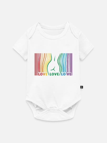 LOVE LOVE LOVE - Baby Premium Kurzarmbody - Weiß