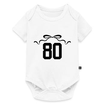 Numéro 80 noeud - 80e anniversaire - Body à manches courtes Premium Bébé - blanc - Devant
