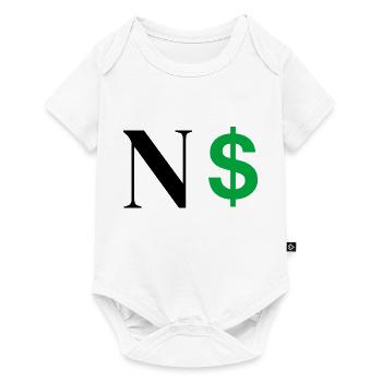Lettre n dollar - Body à manches courtes Premium Bébé - blanc - Devant