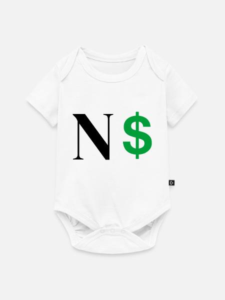 Buchstabe n Dollar - Baby Premium Kurzarmbody - Weiß