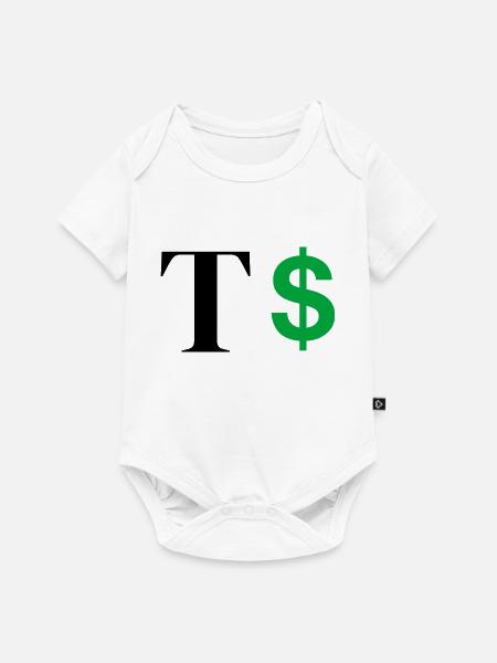 Buchstabe t Dollar - Baby Premium Kurzarmbody - Weiß