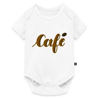 lettrage café - Body à manches courtes Premium Bébé - blanc - Devant