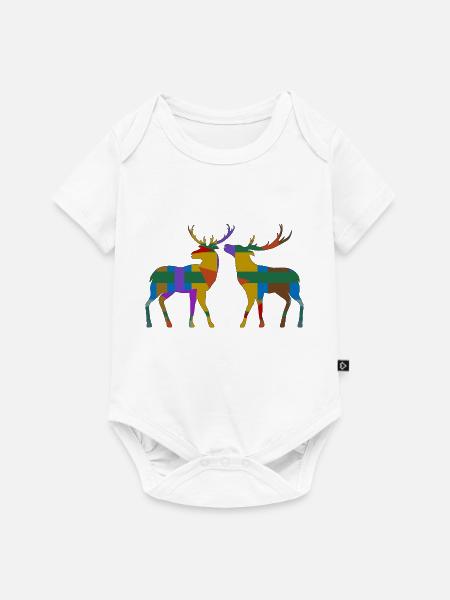 Hirsch - Baby Premium Kurzarmbody - Weiß