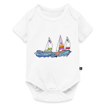 Segelboot - Baby Premium Kurzarmbody - Weiß - Vorne