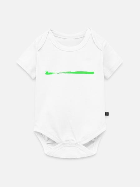 Grüner Tusche Streifen - Baby Premium Kurzarmbody - Weiß
