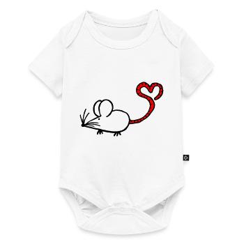 Mausi-Herz - Baby Premium Kurzarmbody - Weiß - Vorne