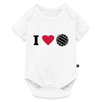 I love volleyball - Baby Premium short-sleeve bodysuit - white - Front