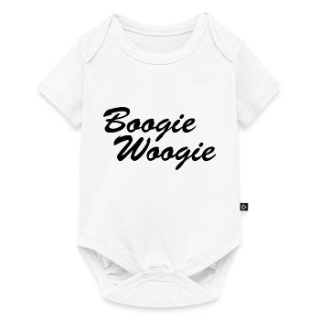 Boogie Woogie Schriftzug - Baby Premium Kurzarmbody - Weiß - Vorne