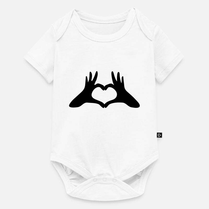 Mains de coeur - Body à manches courtes Premium Bébé - blanc