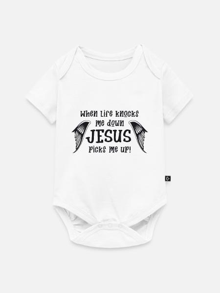 Jesus picks me up - Baby Premium Kurzarmbody - Weiß