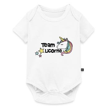 Team licorne - Body à manches courtes Premium Bébé - blanc - Devant