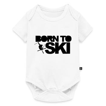 Born To Ski - Baby Premium short-sleeve bodysuit - white - Front
