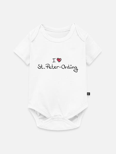 i_love_st_peter_ording__f2 - Baby Premium Kurzarmbody - Weiß