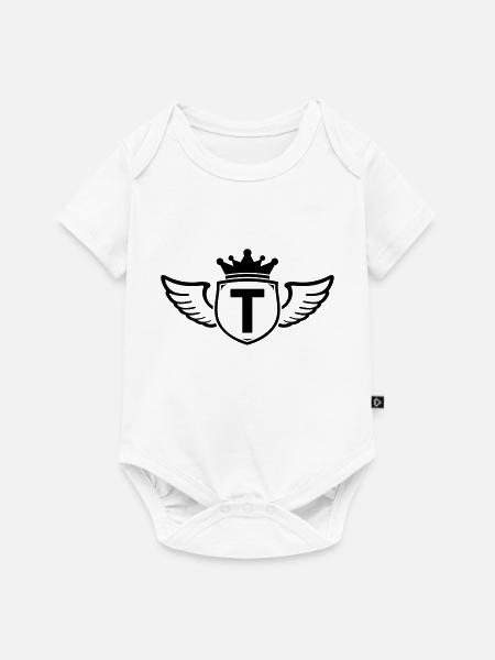 t,Anfangsbuchstabe, Name, - Baby Premium Kurzarmbody - Weiß