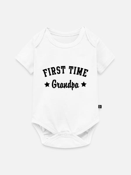 FIRST TIME Grandpa - Baby Premium Kurzarmbody - Weiß