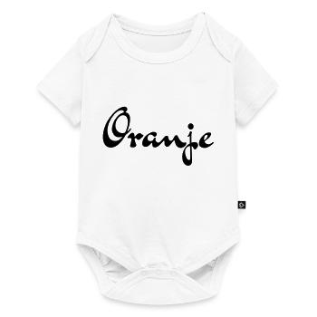 Oranje Buttons / Anstecker - Baby Premium Kurzarmbody - Weiß - Vorne