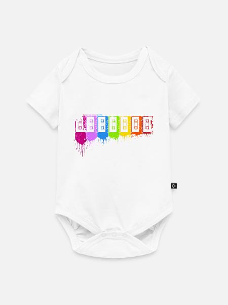 Rainbow Cassettes - Baby Premium Kurzarmbody - Weiß