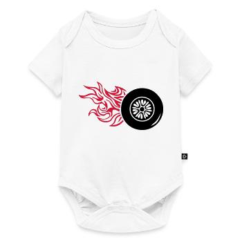 tire wheel wheel flame fire1 - Baby Premium short-sleeve bodysuit - white - Front