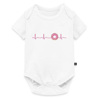 Donut Heartbeat ECG Heart Rate Gift Muffin Funny - Baby Premium short-sleeve bodysuit - white - Front