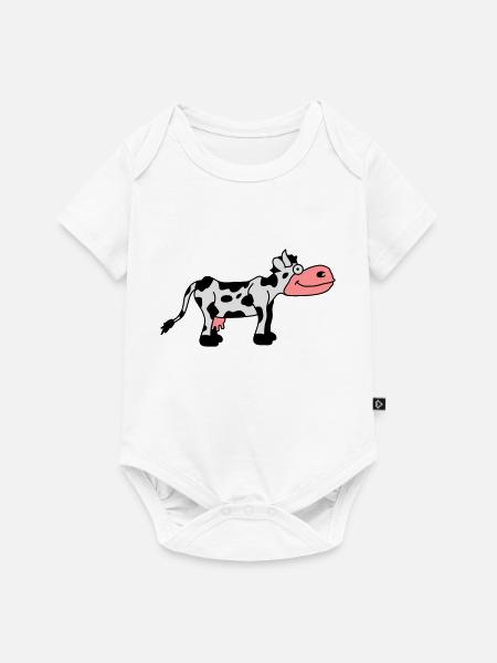 Cow Comic - Baby Premium Kurzarmbody - Weiß
