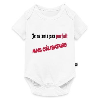 Je ne suis pas parfait mais celibataire - Body à manches courtes Premium Bébé - blanc - Devant
