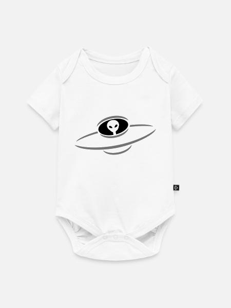 Alien Ufo Raumschiff - Baby Premium Kurzarmbody - Weiß