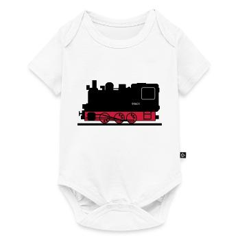 Dampflok - Baby Premium Kurzarmbody - Weiß - Vorne