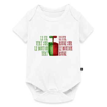 le fil vert sur le bouton vert - Body à manches courtes Premium Bébé - blanc - Devant