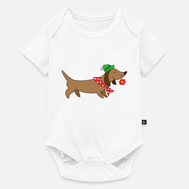 bayerischer Dackel - Baby Premium Kurzarmbody - Weiß