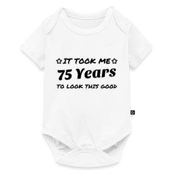 75 / anniversaire / Sport / Fête / soixante quinze - Body à manches courtes Premium Bébé - blanc - Devant