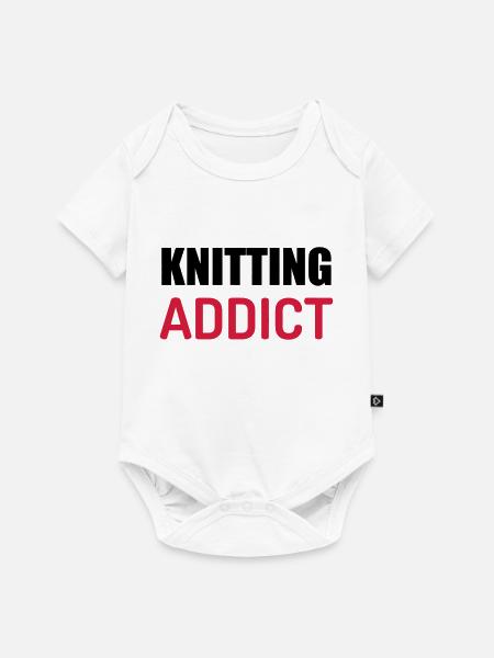 Stricken / stricker / Sticken / mode - Baby Premium Kurzarmbody - Weiß