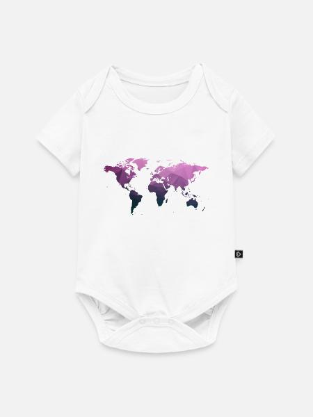 Weltkarte "Triangle" - Baby Premium Kurzarmbody - Weiß
