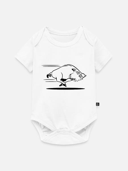 wildschwein gefährlich rennen - Baby Premium Kurzarmbody - Weiß