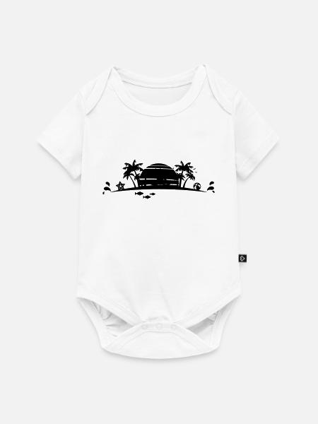 Sommer - Palmen Strand - Baby Premium Kurzarmbody - Weiß