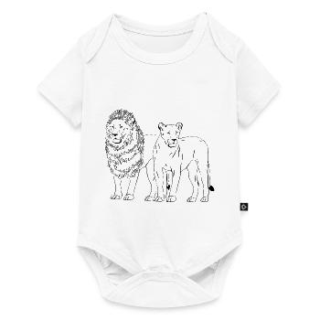 Lion - Löwe - Löwin - Baby Premium Kurzarmbody - Weiß - Vorne