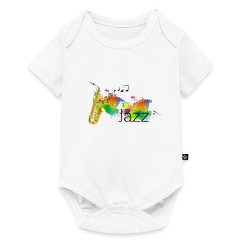 Beau design jazz pour les fans de jazz et les saxophonistes - Body à manches courtes Premium Bébé - blanc - Devant