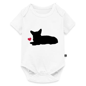 Corgi - Baby Premium Kurzarmbody - Weiß - Vorne